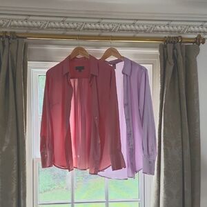 Silky shirt bundle pink and lavender
